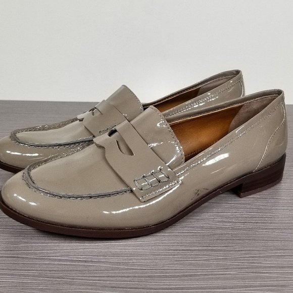 SARTO BY FRANCO SARTO Jolette Loafers, Taupe Patent Leather, Womens Size 6.5 M - Picture 1 of 14